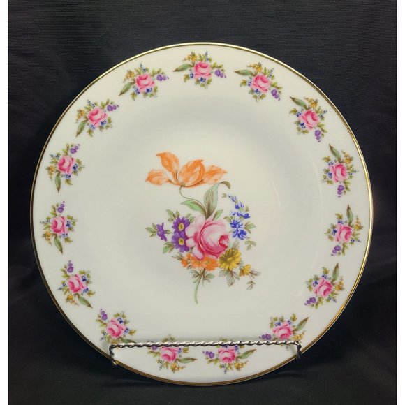 Concordia Lesov Czech porcelain cake plate Meissen Rose, serve knife - Picture 4 of 8